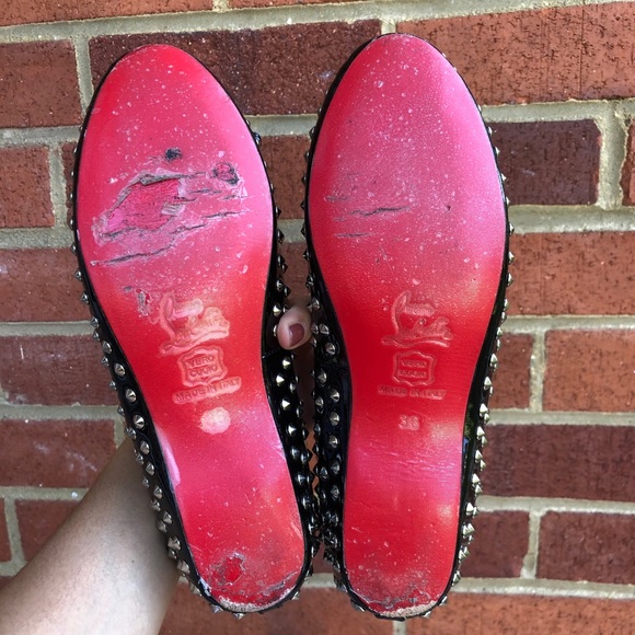 CHRISTIAN LOUBOUTIN | Black Studded Ballet Flats - Picture 11 of 13